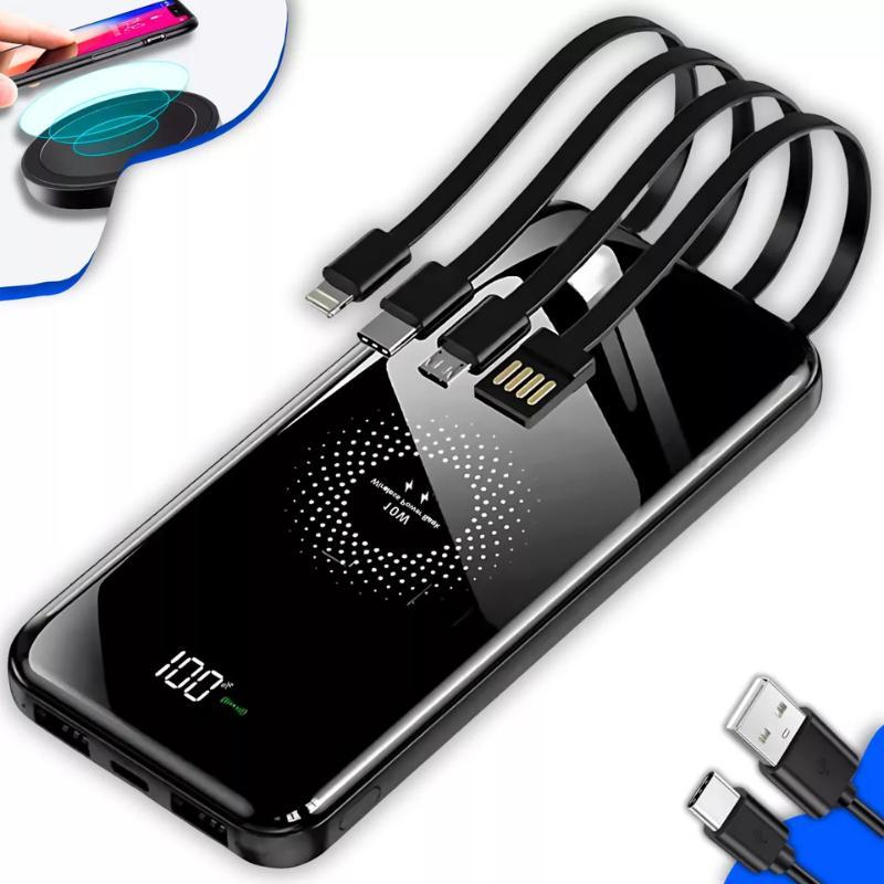 Miniatura Carregador Portátil Power Bank Indução 10000 Universal Turbo