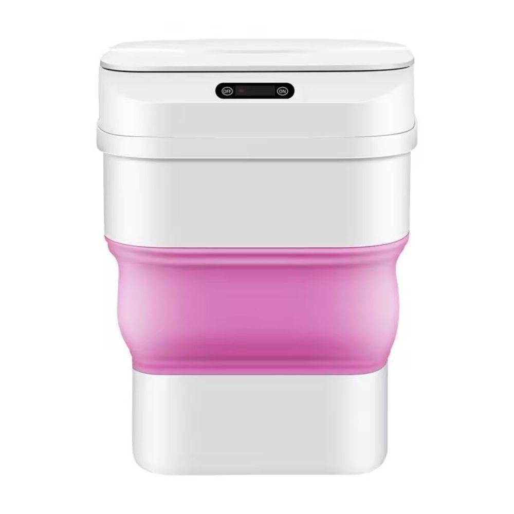 Miniatura Lixeira Automatica Inteligente Sensor Smart Cesto Retratil A Prova D Agua Viagem Camping Rosa
