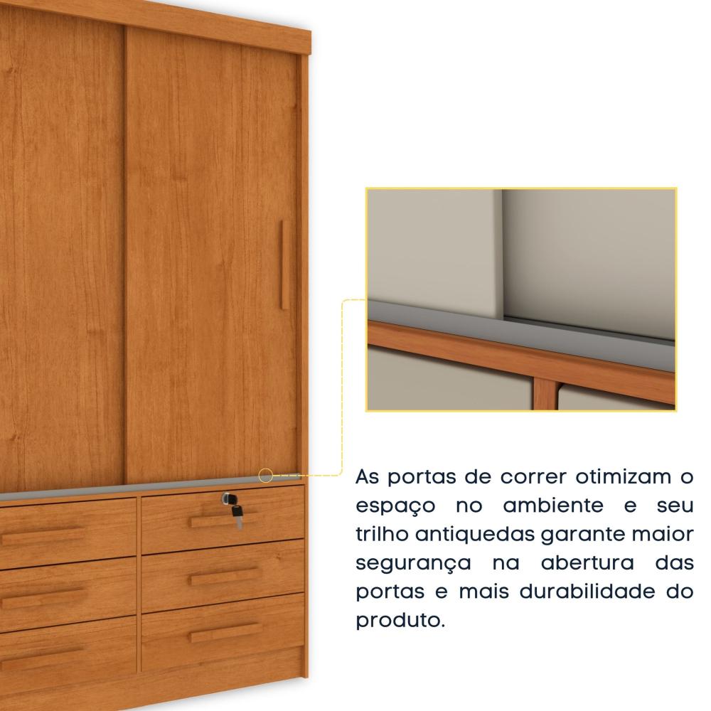 Guarda Roupa Solteiro com Espelho 2 Portas 6 Gavetas 133cm Chicago Guarda Roupa 2 Portas 6 Gavetas Chicago Tcil Móveis Cinamomo