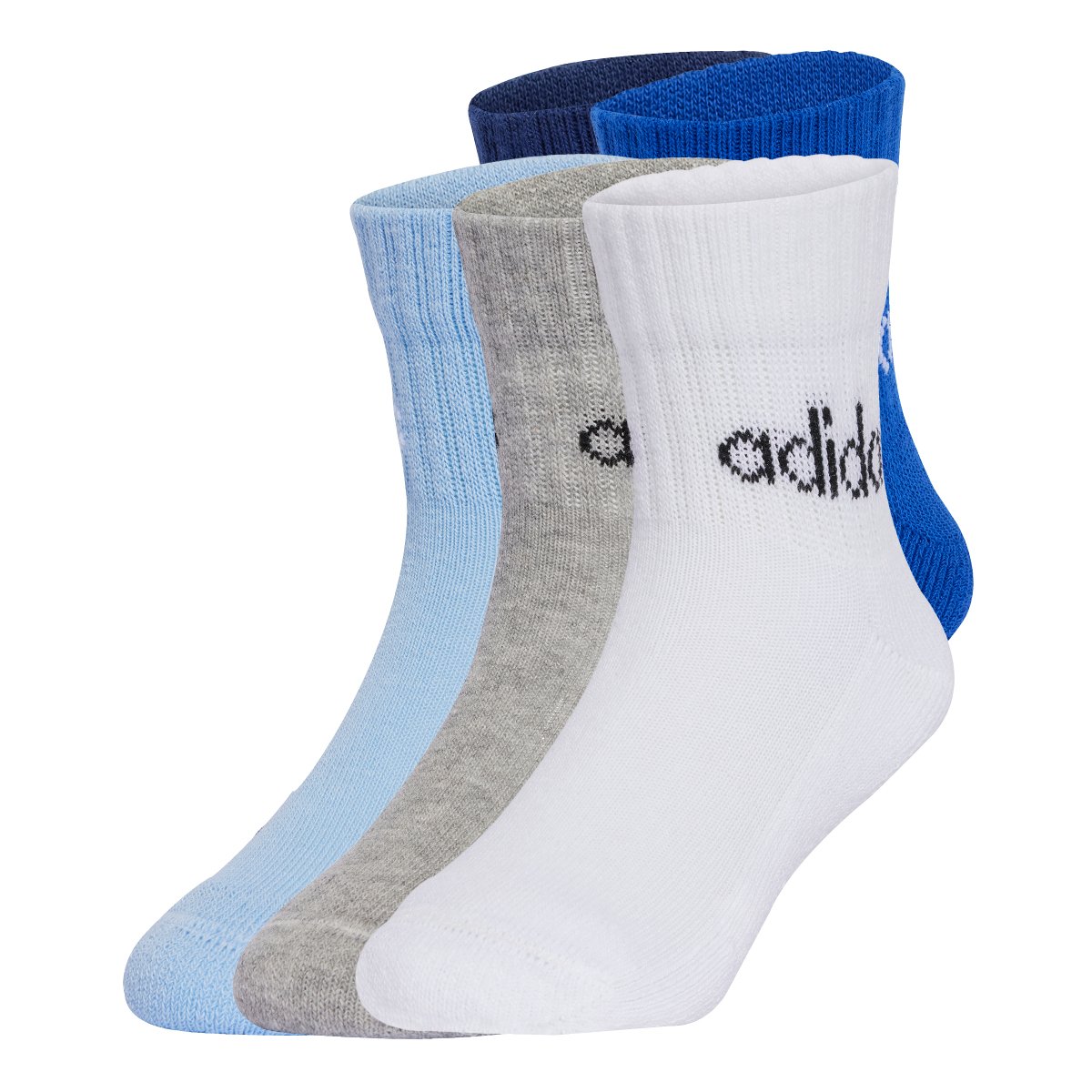 Miniatura Kit Meia Infantil Adidas Cano Médio Com 5 Pares Azul - 23/25