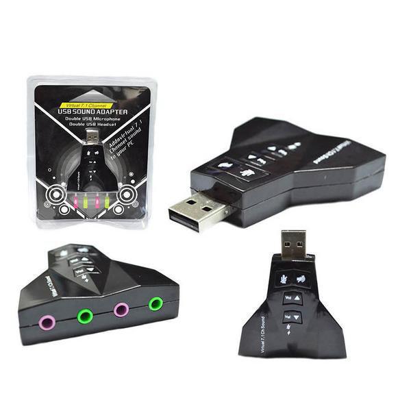 Miniatura Kit 10 Placas De Som Usb Externa 4 Portas 7.1