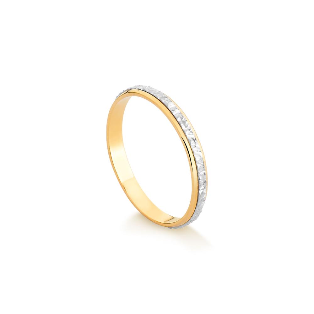 Miniatura Aliança em Ouro Amarelo e Branco 18k - 2,4 mm 11
