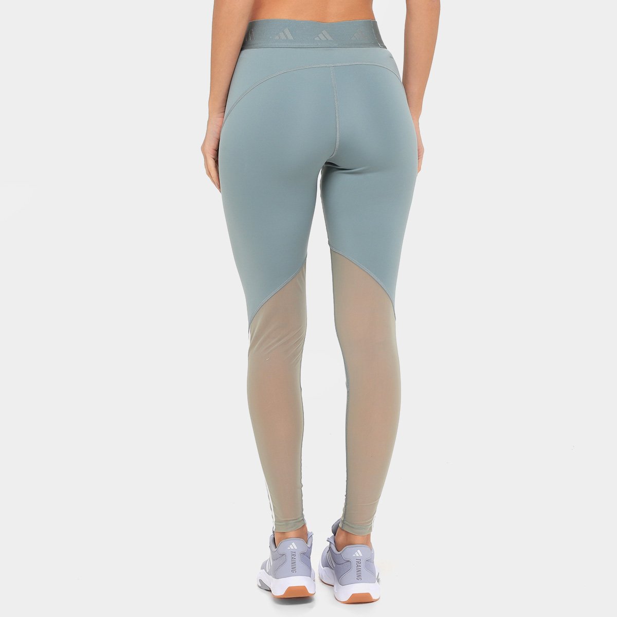 Miniatura Calça Legging Adidas Hyperglam Feminina Verde+Branco - EP