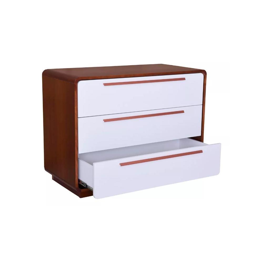 Miniatura Cômoda Infantil Evolutiva Redonda Cor Branca Com Madeira Mel Branco