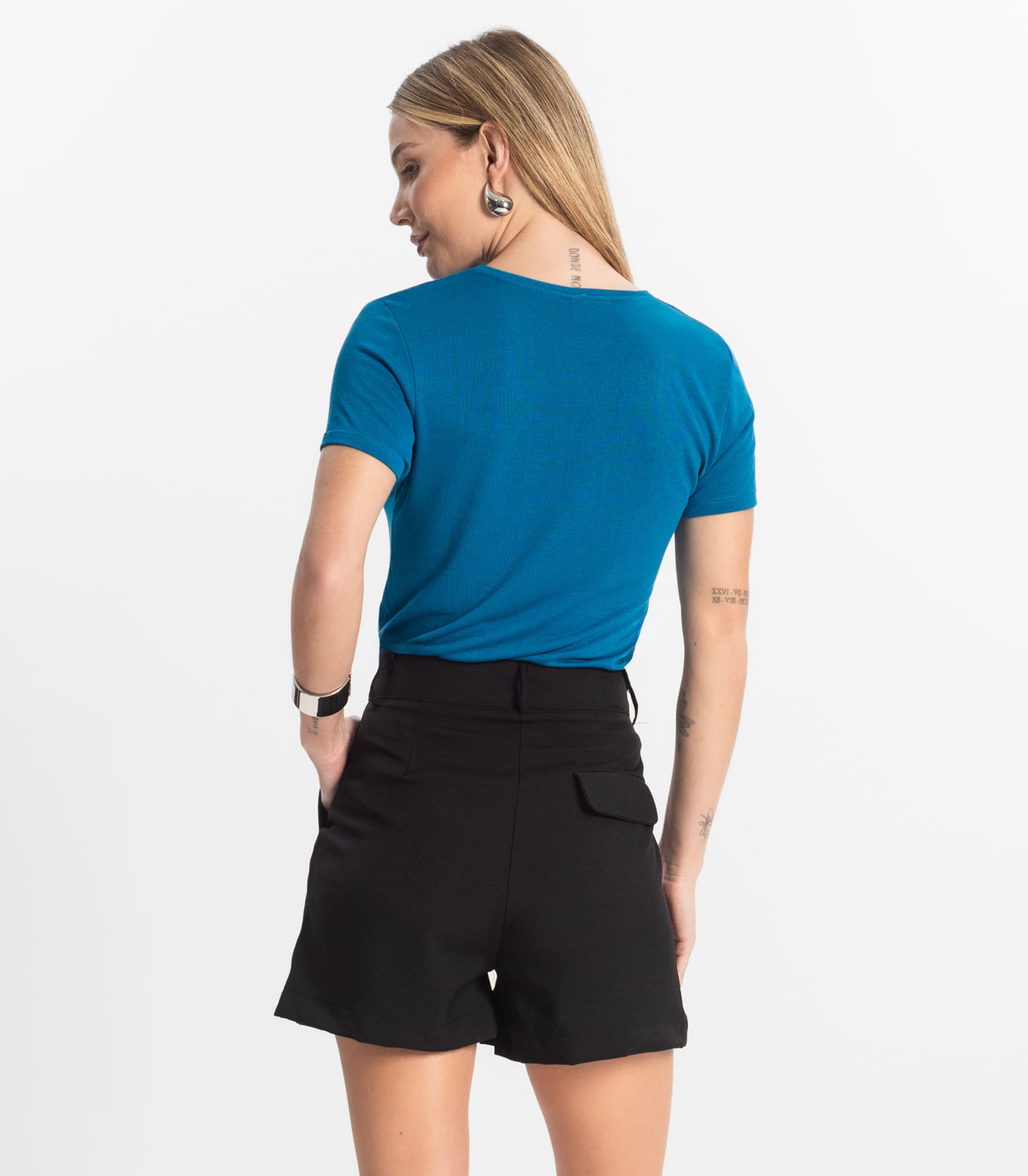 Miniatura Blusa Feminina Básica Visco Tricot Rovitex Azul G