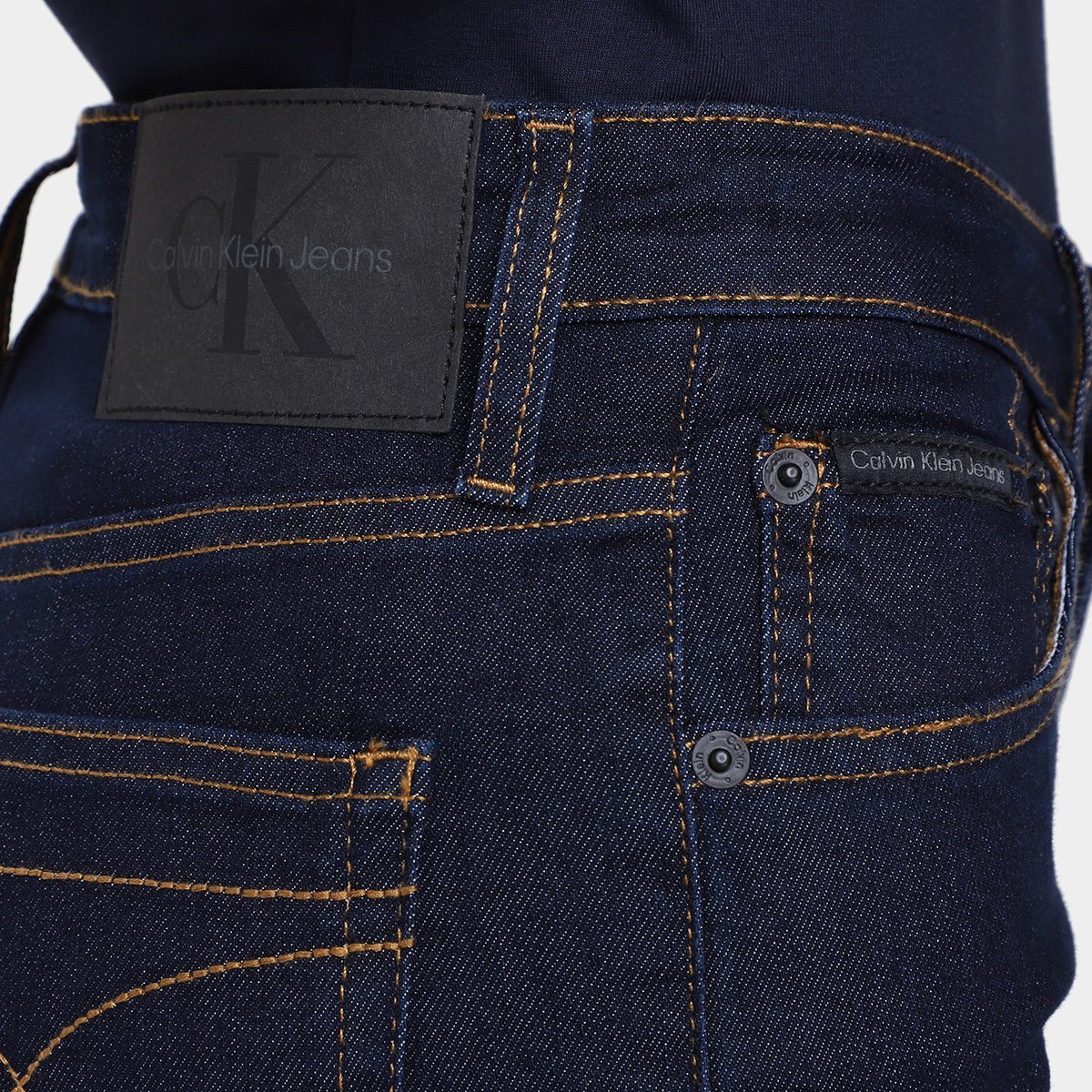 Miniatura Calça Jeans Calvin Klein Slim Feminina Marinho - 38