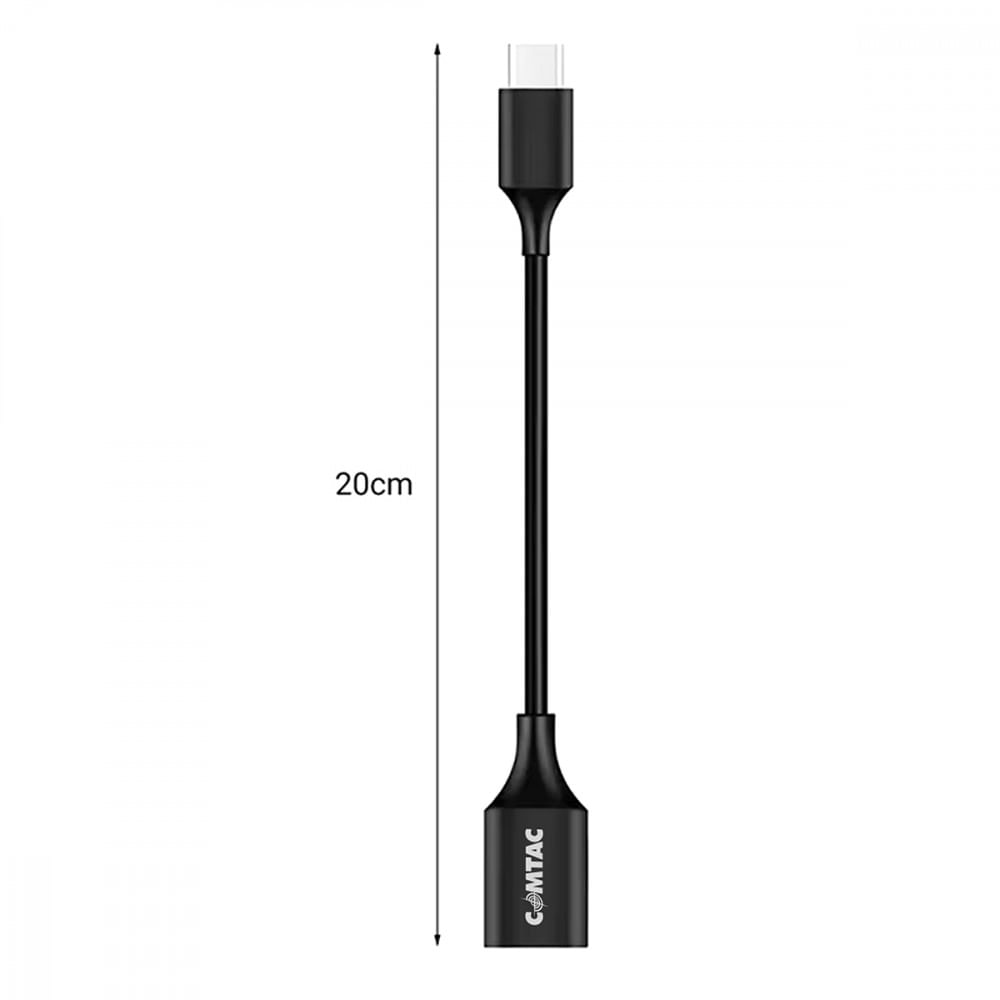 Miniatura Cabo Comtac USB-C Para USB 3.0 Femea 0.2 Metro Preto - 12 Meses - USB-C, USB-A - Cabo Comtac USB-C Para USB 3.. - Cabo Conversor - Garantia do Fabricante