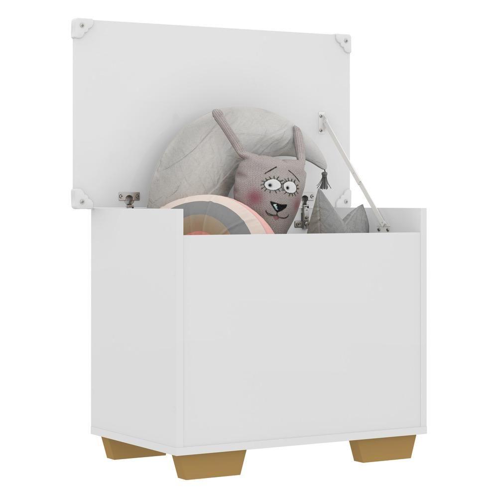 Baú Organizador Caixa de Brinquedos Multimóveis Branco