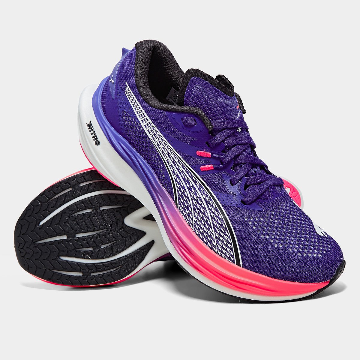 Miniatura Tênis Puma Deviate Nitro 3 Feminino Azul+Rosa - 39