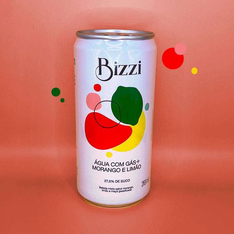 Miniatura Kit 2X: Água Gaseificada Morango Limão Sem Açúcar Bizzi