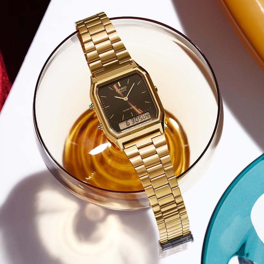 Miniatura Relógio Casio Vintage AQ-230GA-5AMQYDF Dourado