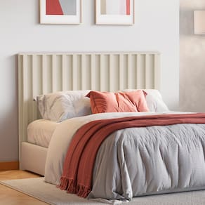 Miniatura Cabeceira Ripada para Cama de Casal Europa Grécia com 166 cm de largura Off White