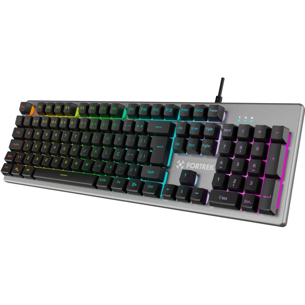 Miniatura Kit Usb Gamer Fortrek Ranger 70551 Teclado E Mouse 6400 Dpi 1,4m ? Grafite