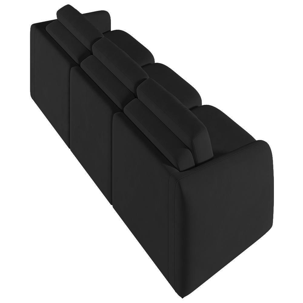 Sofá Cama Casal Para Sala 276cm Polska K04 Veludo Preto - Mpozenato