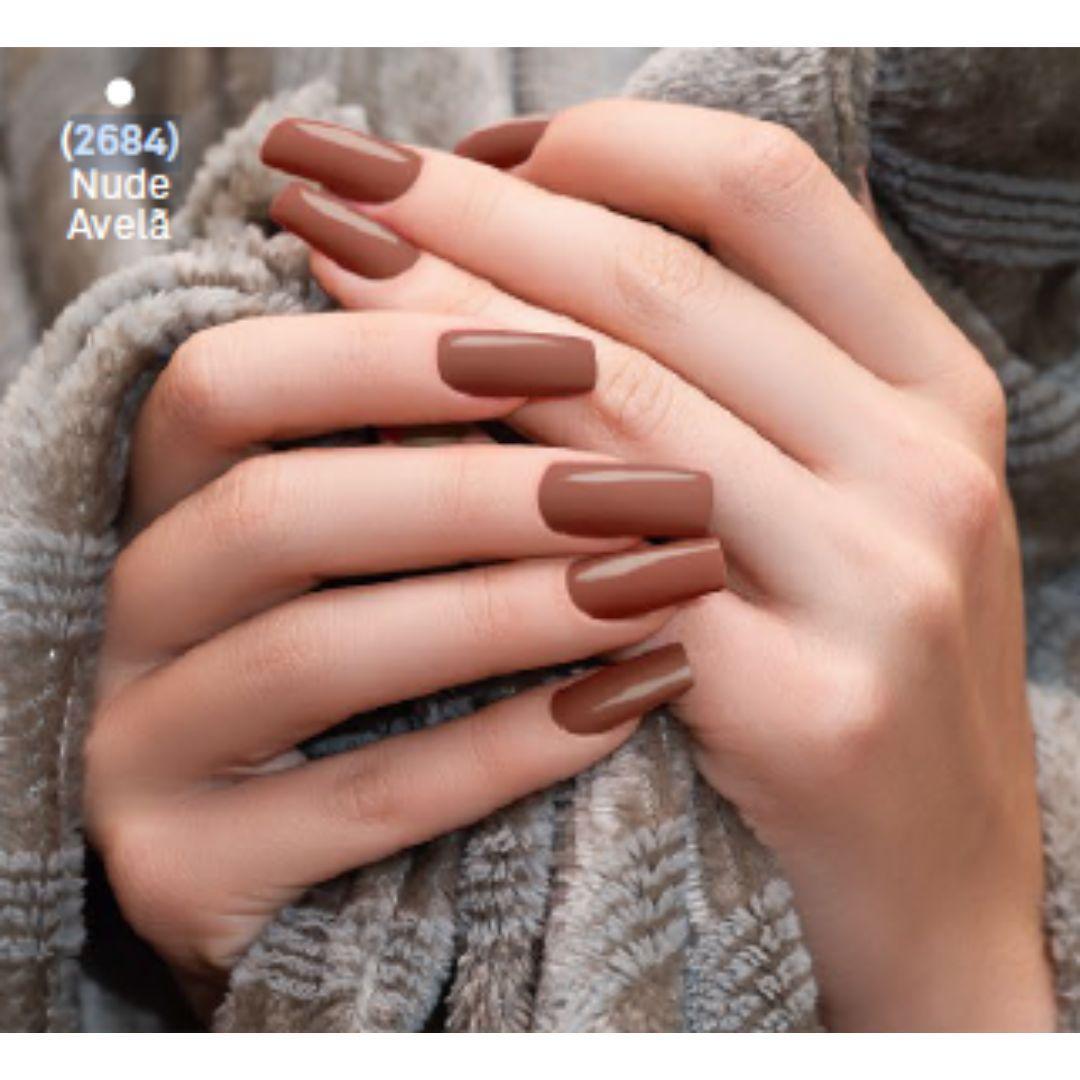 Miniatura Esmalte Em Gel Nude Avelã Não Precisa Cabine Secagem Rápida