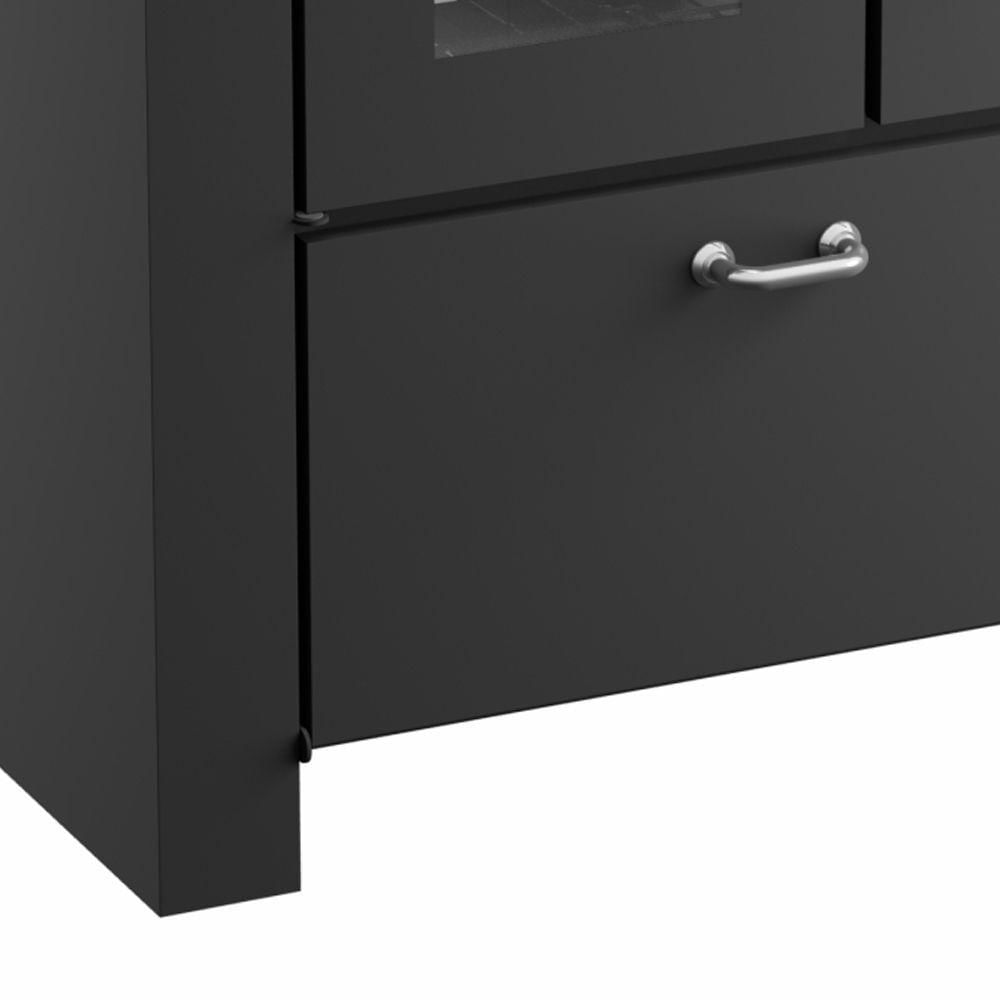 Miniatura Fogão A Lenha Master Preto Chapa De Ferro Fundido N°01 Esq