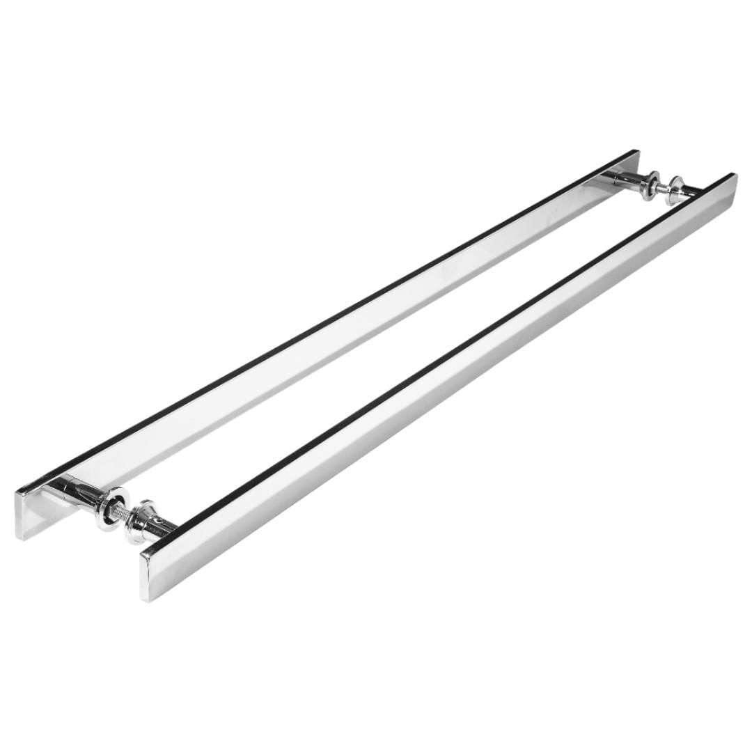 Puxador Barra Chata Inox Para Porta De Madeira Vidro 70 Cm Puxador - Porta - Aço inox, madeira