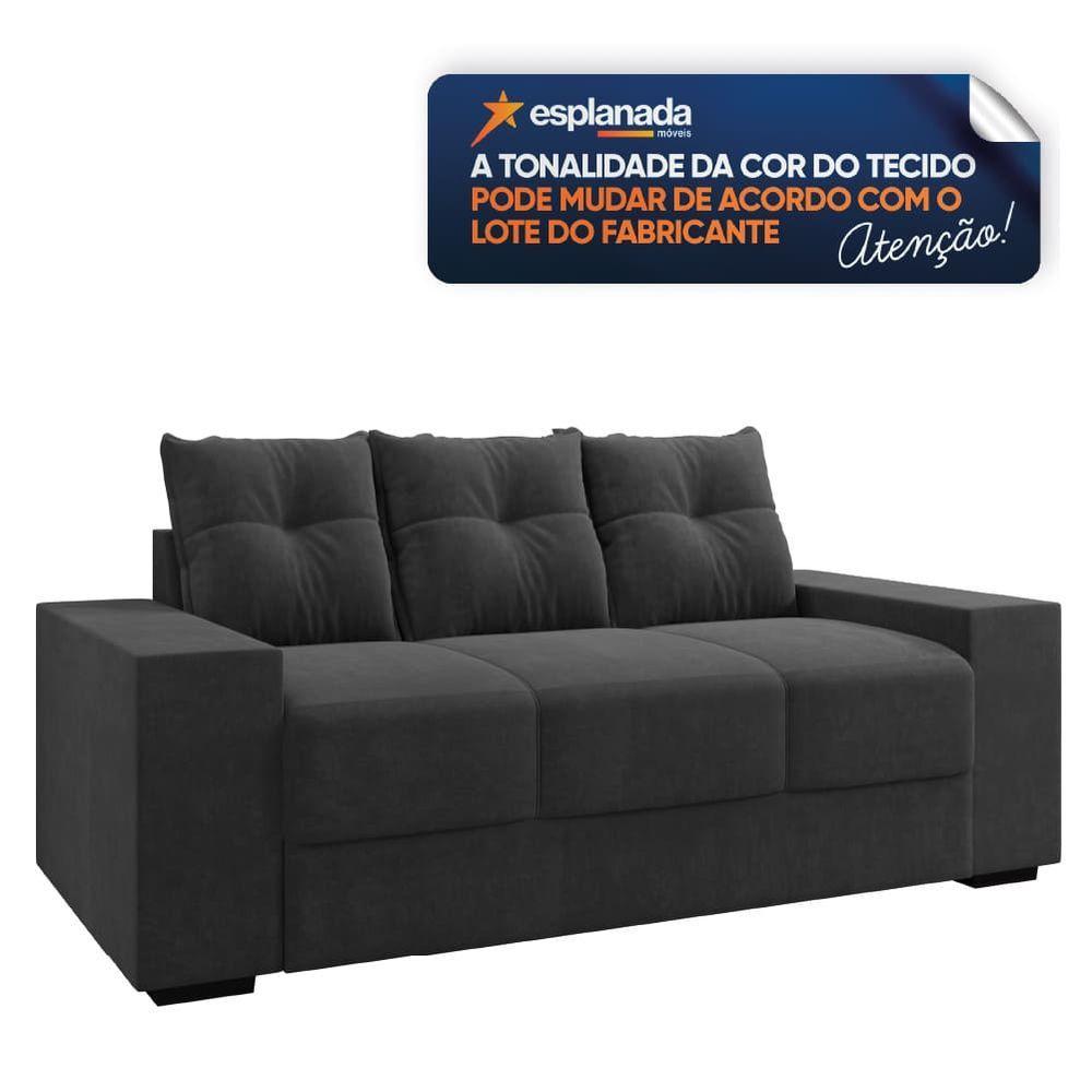 Miniatura Sofá Namoradeira 3 Lugares 1,70m Ibiza Suede Selmer Cinza