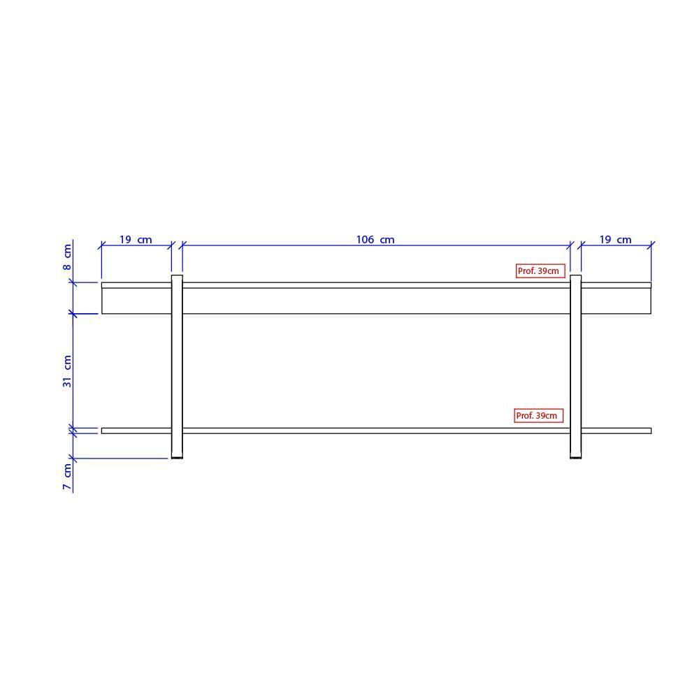 Miniatura Rack Para Tv Habitat Preto E Tubos Pretos Carraro