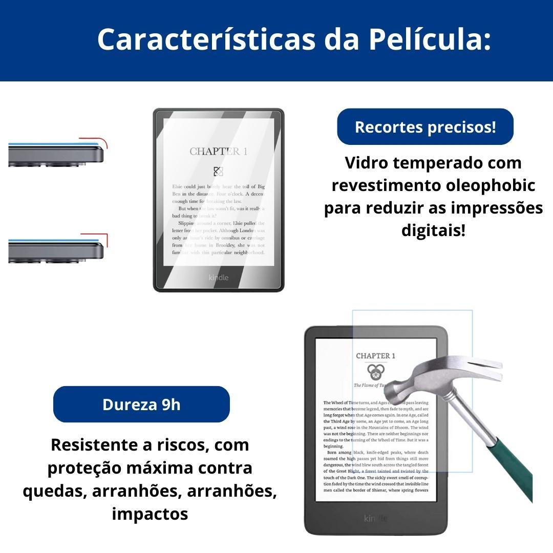 Miniatura Capa Para Kindle 10 Geração 2019 + Vidro - Couro Sintético