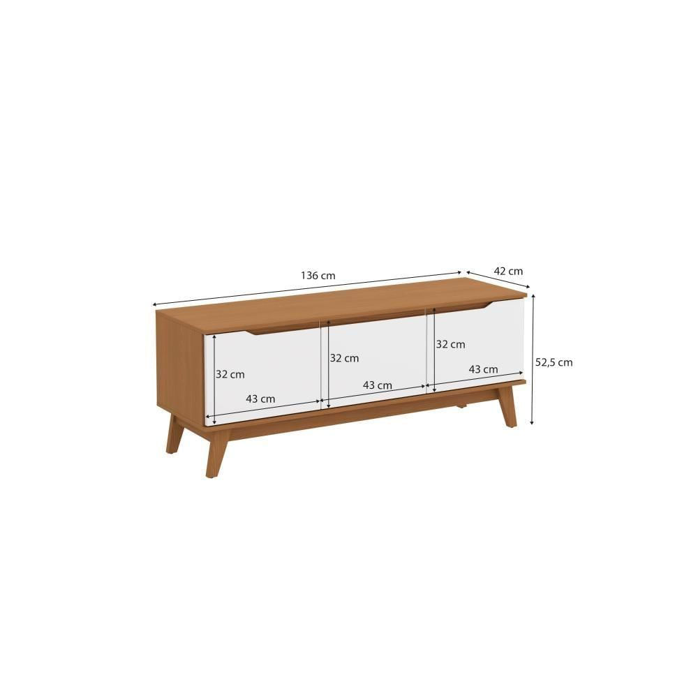 Miniatura Rack Kappesberg 3 Portas Canela/branco 136cm