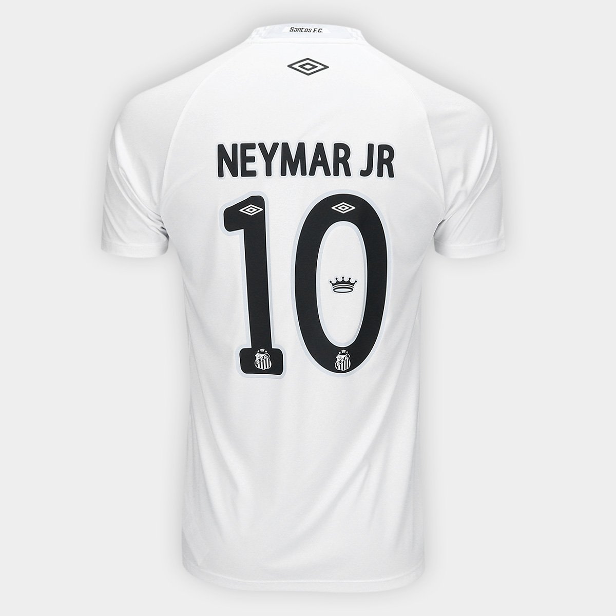 Miniatura Camisa Santos I 25/26 Neymar N° 10 Torcedor Umbro Masculina Branco+Cinza - EGG