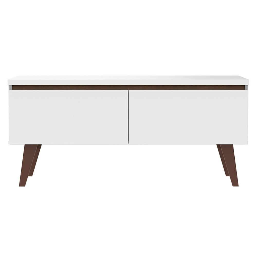 Miniatura Rack para TV até 55 Polegadas Madesa Le Mans com 2 Portas - Branco/Rustic Rustic/Branco