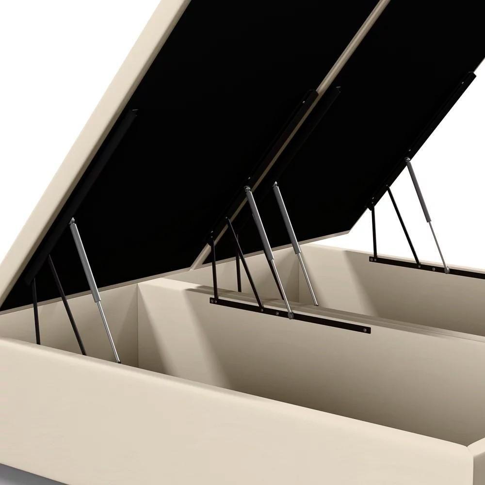 Miniatura Base Cama Box Baú Casal Queen 158cm Hit Z04 Sintético Bege- Mpozenato