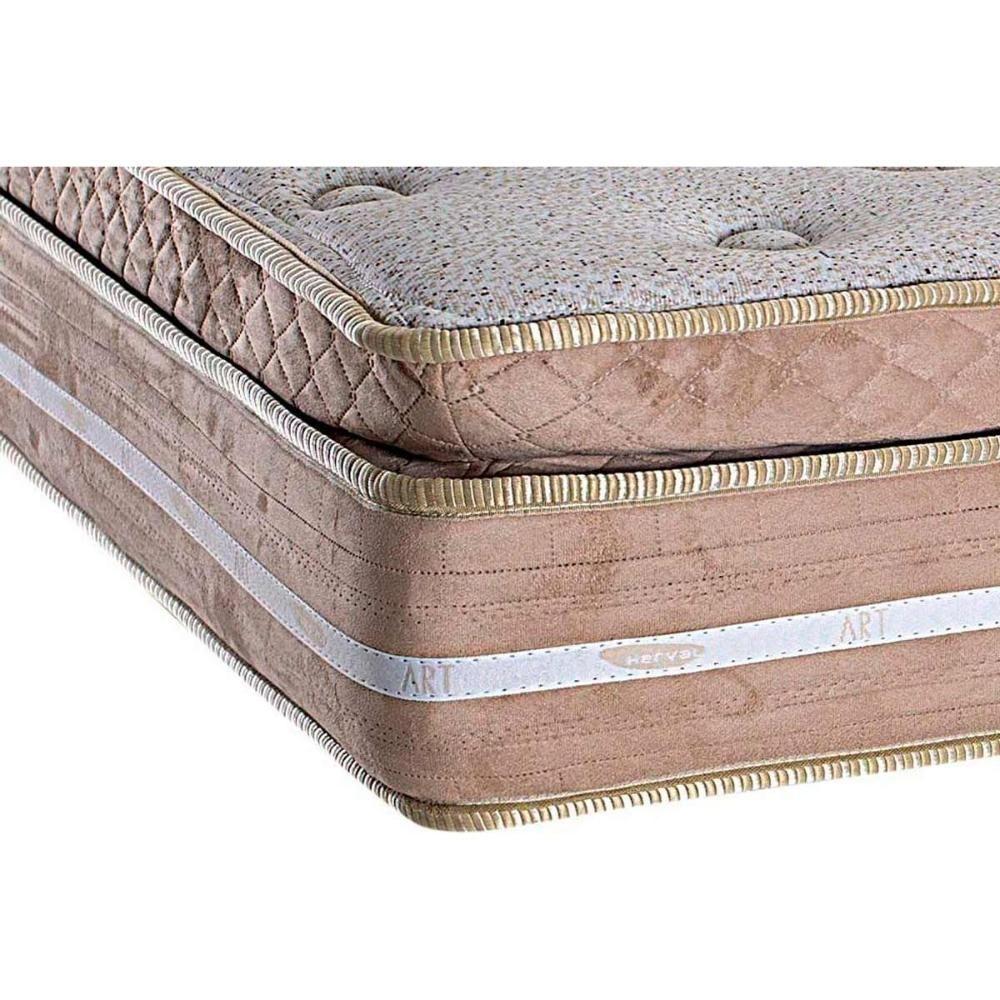 Miniatura Cama Box Baú Queen: Colchão Herval D28 / Ag65 Lótus Bordado Pillow Top + Base Clean(158X198)
