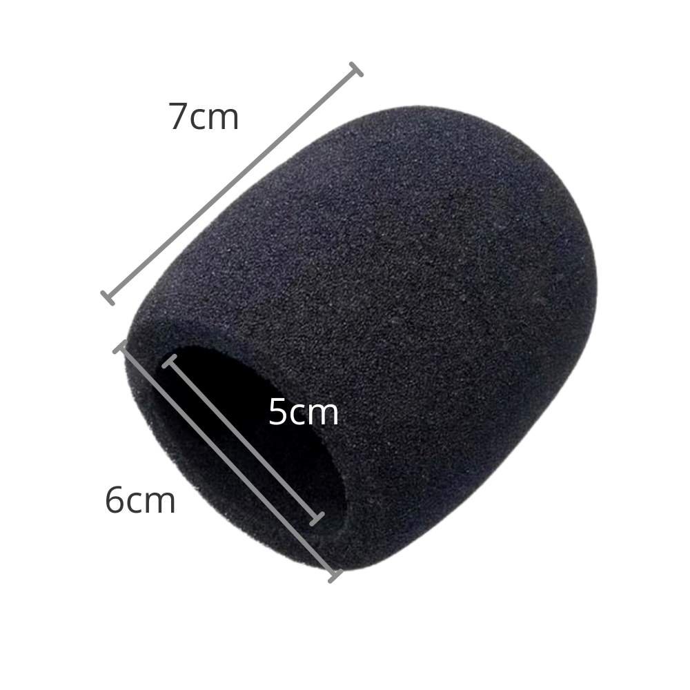 Miniatura Espuma Preta Protetora Anti Puff p/ Microfones c/ Fio e s/Fio