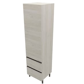 Miniatura Paneleiro Bartira Cristal com 1 Porta, 2 Gavetões e 4 Prateleiras – 60cm de largura Freixo