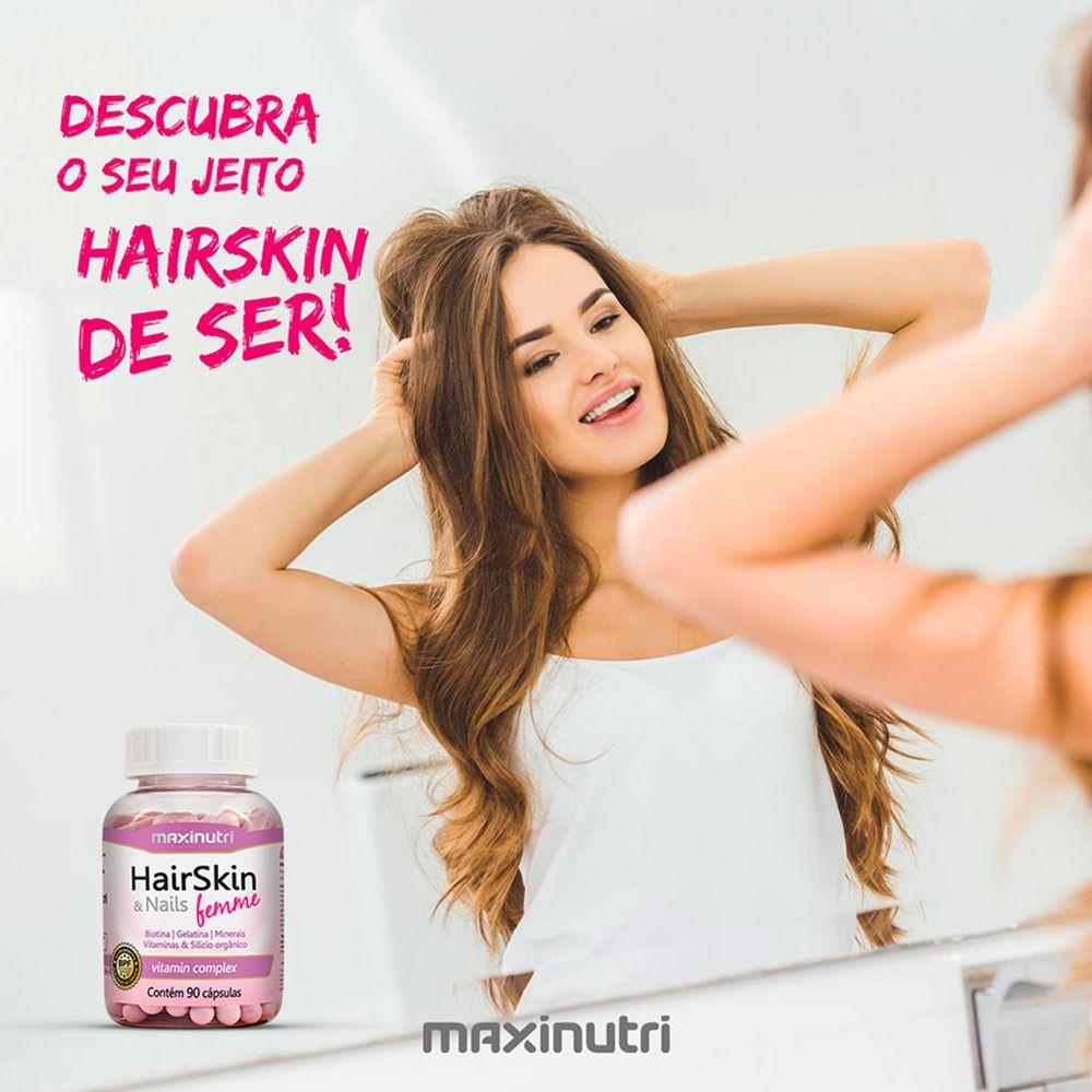 Miniatura Kit 02 Hairskin Femme Biotina E Minerais Maxinutri 90 Caps