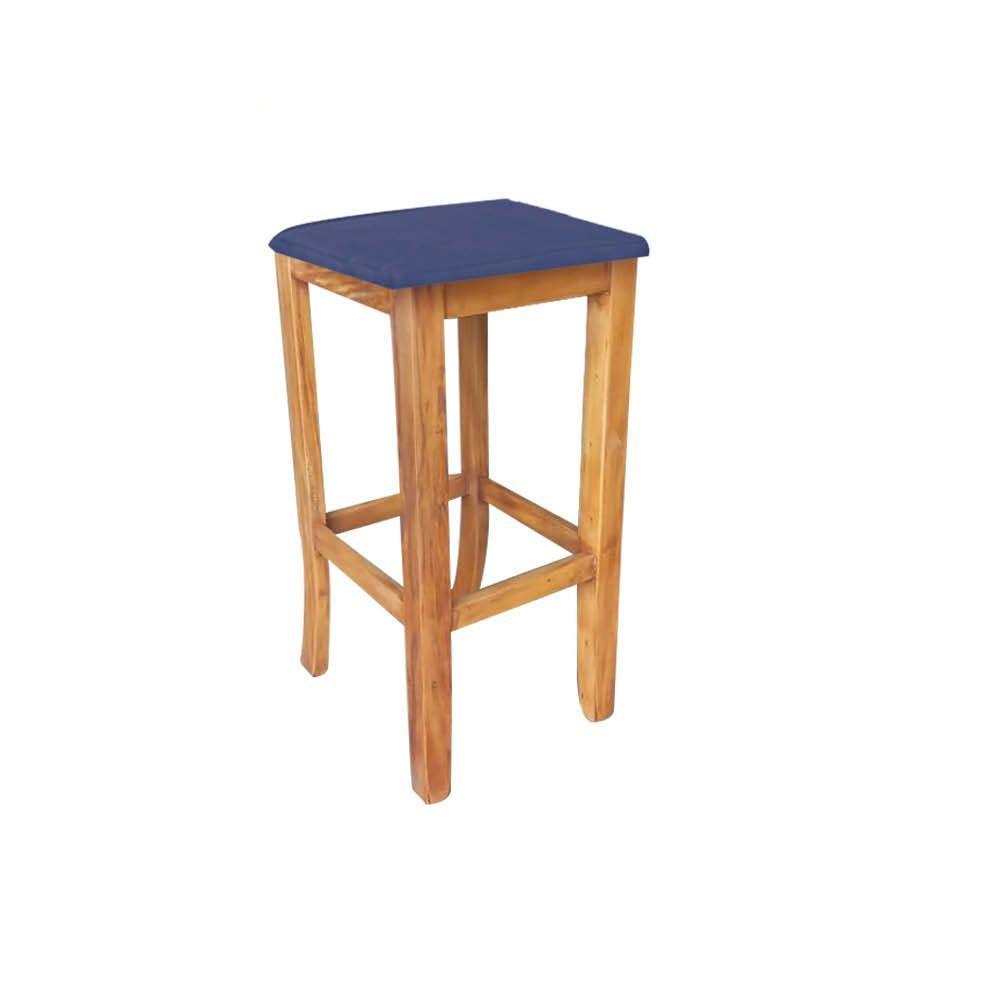 Miniatura Banqueta Alta Cally Gourmet Balcão Bistrô Cozinha Suede Azul Marinho - Ahazzo Móveis
