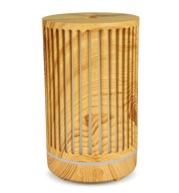 Miniatura Umidificador Aromatizador Ultra-Sônico Com 7 Cores De Led Bivolt - 100ml - Umidificador - Madeira - Ultra-sônico - Aromatizador