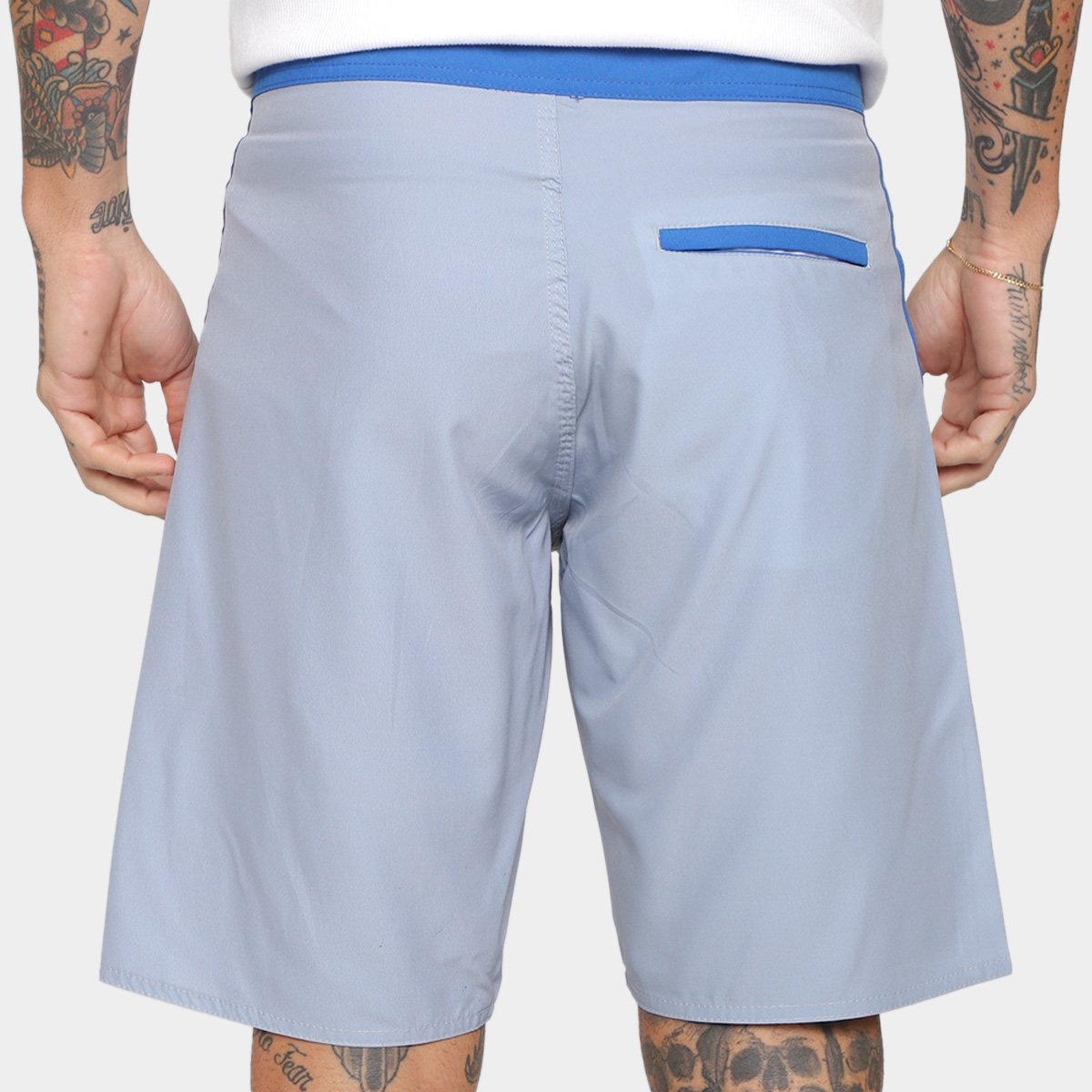 Miniatura Bermuda NBA New York Knicks Logo Team Masculina Azul Claro - 38