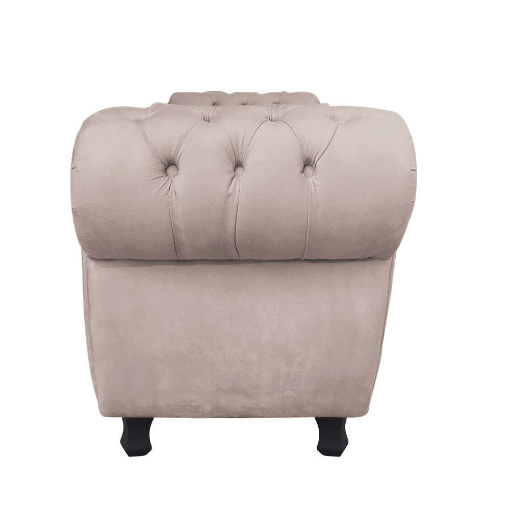 Miniatura Recamier com Baú Grécia Namoradeira Calçadeira Suede Bege