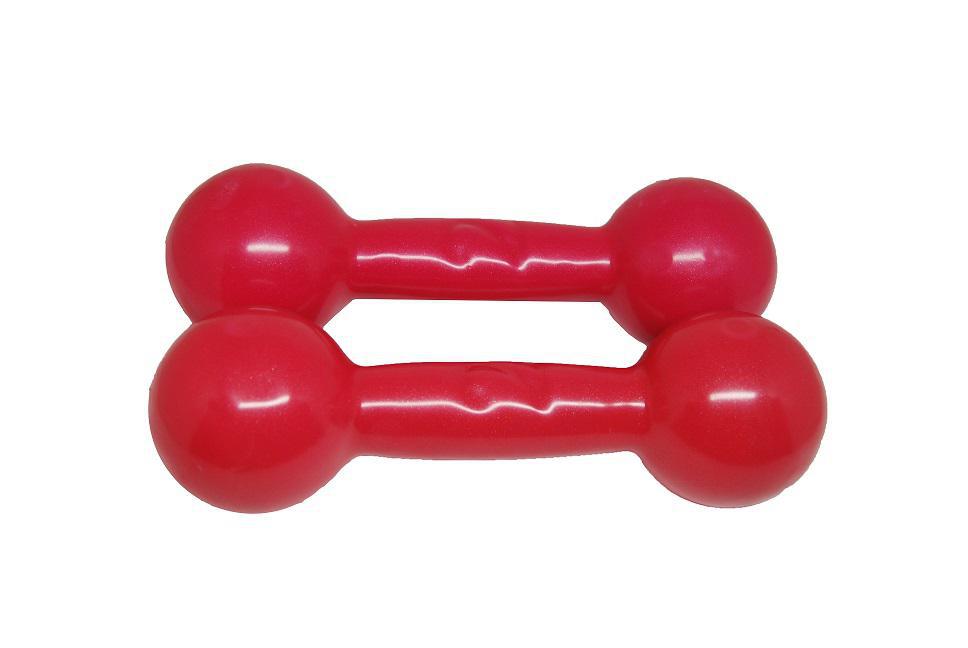 Miniatura Par De Halter Peso Bola Emborrachado De 3Kgs Rosa Musculação
