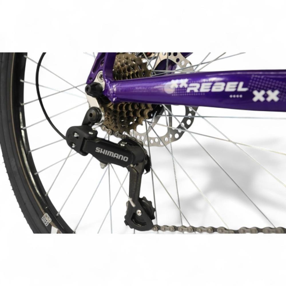 Miniatura Bicicleta Aro 26 Gta Rebel Freeride 21v Shimano Freio A Disco Do Grau - Roxo Roxo/branco