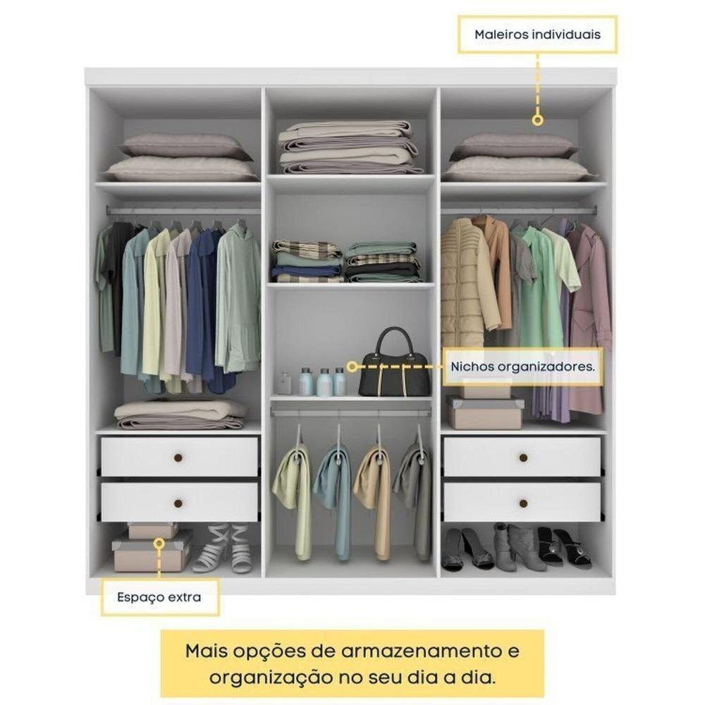 Quarto Casal Completo Guarda-Roupa Lima, Cama Mônaco e Cômoda Premium Espresso Móveis Neve
