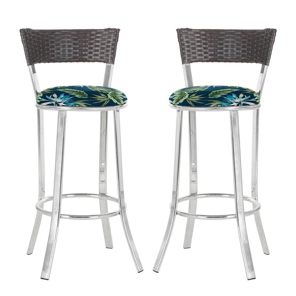 Miniatura Conjunto Com 2 Banquetas Em Alumínio, Fibra Sintética E Impermeável Tc Tabaco Z29