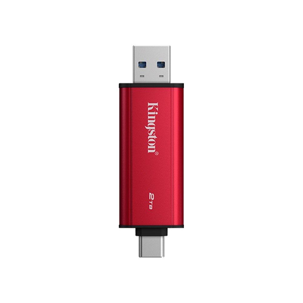 Miniatura SSD Externo Portátil Kingston, 2TB, Dual USB-A/C, Leitura 1050 MB/s, Gravação 950 MB/s, USB 3.2 Gen 2 - SPSD/2TB