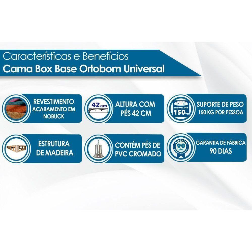 Miniatura Cama Box Base Queen Universal Suede Clean (158x198x30) - Ortobom