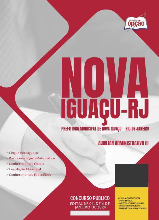 Miniatura Apostila Prefeitura Nova Iguaçu Rj 2024 Auxiliar