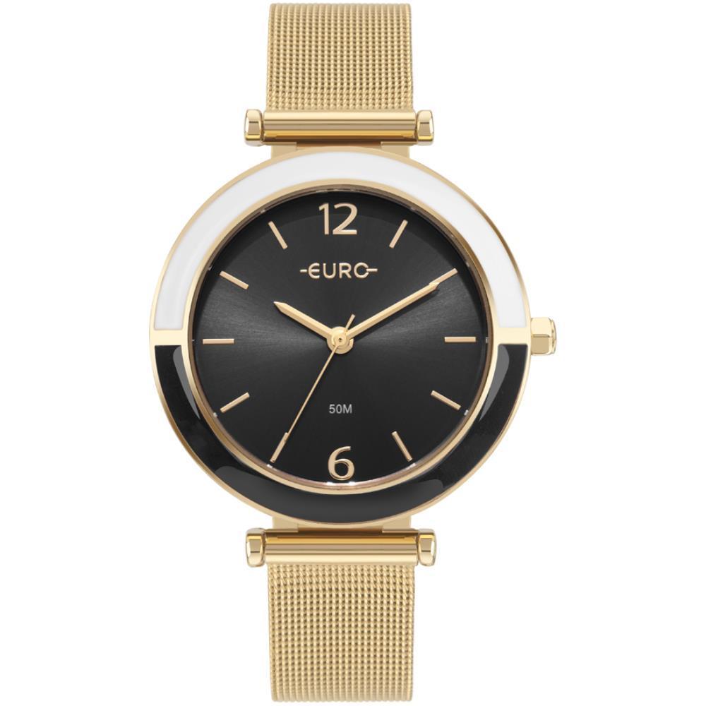 Miniatura Relógio Euro Feminino Ref: Eu2035Yxq/4P Fashion Mesh Dourado