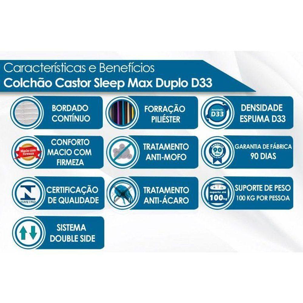 Miniatura Colchão Casal Espuma D33 Sleep Max (138x188x18) - Castor