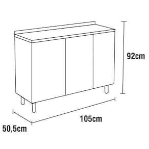 Cozinha Completa Bartira Ametista com 7 Portas e 3 Prateleiras - 246,2cm de largura Grapia Platinum