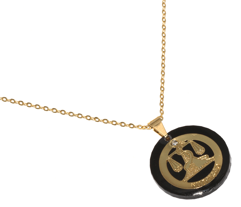Miniatura Colar Cordão Direito Justiça Folheado Ouro 18k