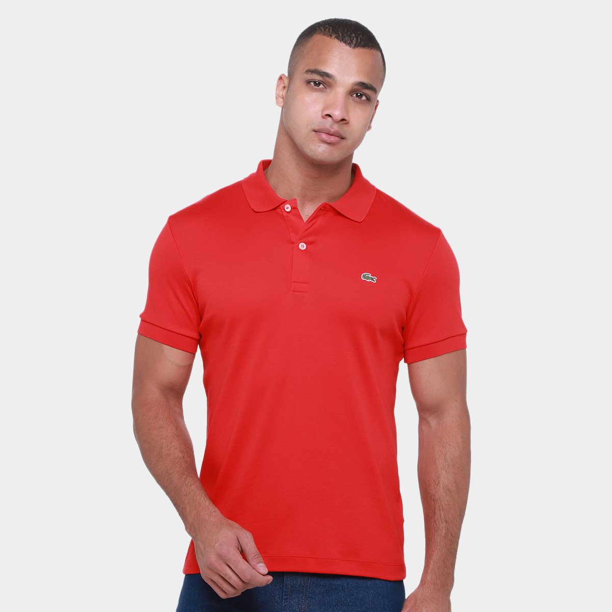 Miniatura Camisa Polo Lacoste Regular Fit Algodão Leve Masculina Vermelho - EEGG