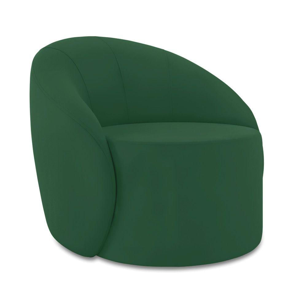 Miniatura Poltrona Decorativa Orgânica Giratória Lua Veludo Verde D03 - D'rossi