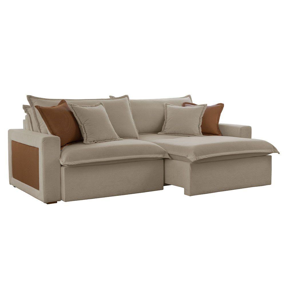 Miniatura Sofá Dallas Veludo Dois Módulos De 120cm B15 Meu Sofá Online B002 Veludo Capuccino